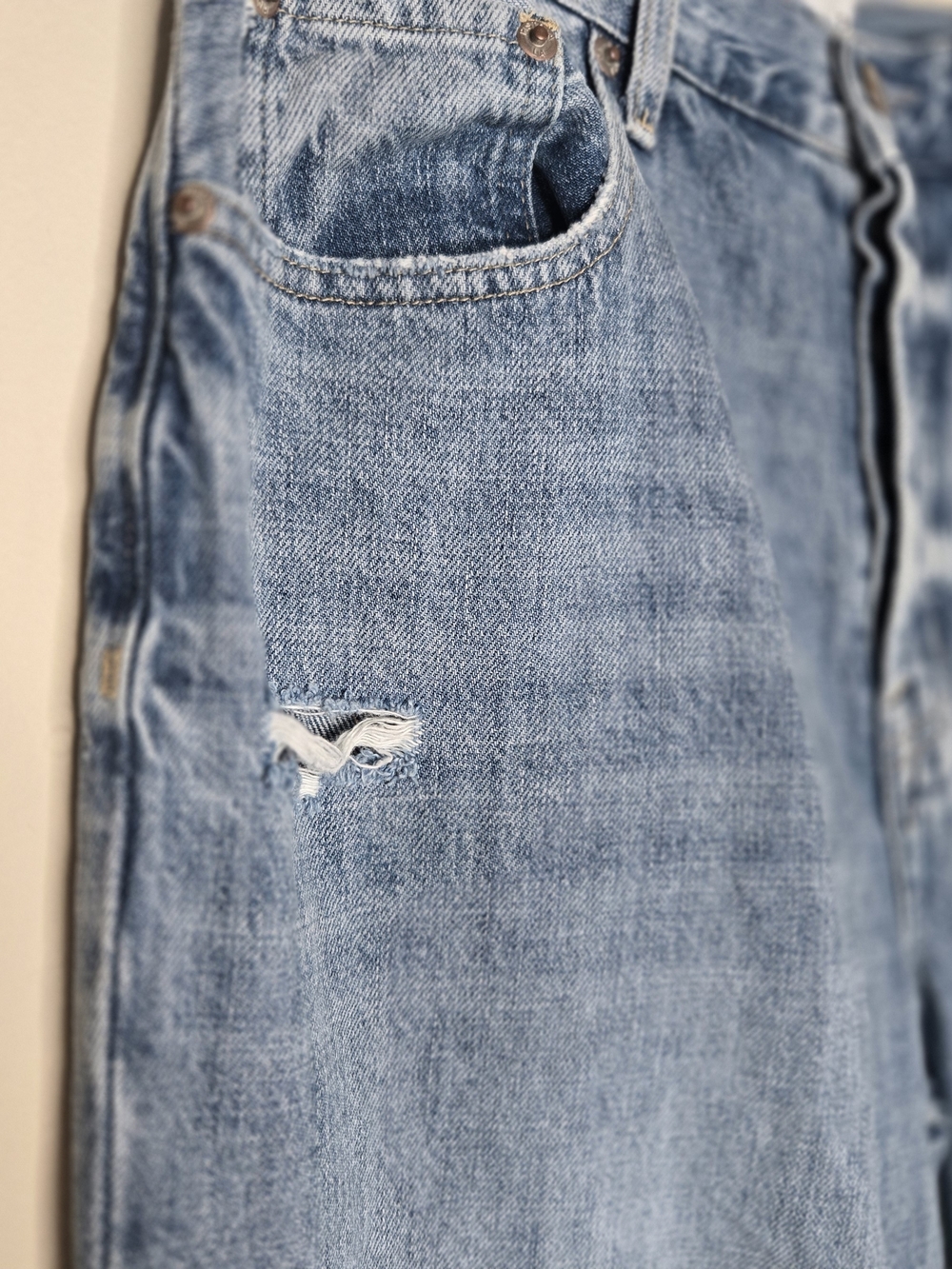 PISTOLA Cassie Super High Rise Straight Jeans Light Distressed Button Fly sz 29 - Picture 3 of 12